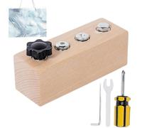 Pnedeodm Educational Screw-Tightening Busy Board, Activity Board with Wooden Screwdriver Set,Fine Motor Skills Learning Toy for Hand Eye Coordination (4-Hole Screw Set)