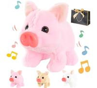 Pnedeodm Electric Pig Plush Realistic Toy, Lifelike Animal Walking Pig Plush Toy with Sound and Motion, Electric Pig Stuffed Animal with Oink Twitch Nose Wag Tail for Pets Lovers (Pink)