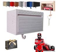 Pnedeodm Infinity Garage Keychain Hanger, Car Key Holder Wall Mount with Opening Door, Tiny Key Hooks Wall Mounted for Entryway Office Home, Suitable Cars Lover's Key Organizer for Christmas (White)