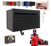 Pnedeodm Infinity Garage Keychain Hanger, Car Key Holder Wall Mount with Opening Door, Tiny Key Hooks Wall Mounted for Entryway Office Home, Suitable Cars Lover's Key Organizer for Christmas (Black)