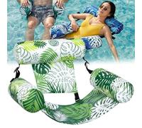 Pnedeodm Inflatable Pool Chair & Adult Pool Float, Foldable Floating Pools Hammock with Backrest and Armrests, Pools Lounge Chair for Pools Parties, Summer Water Fun (E)