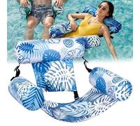 Pnedeodm Inflatable Pool Chair & Adult Pool Float, Foldable Floating Pools Hammock with Backrest and Armrests, Pools Lounge Chair for Pools Parties, Summer Water Fun (C)