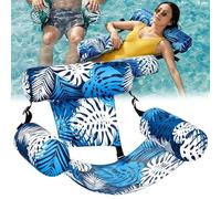 Pnedeodm Inflatable Pool Chair & Adult Pool Float, Foldable Floating Pools Hammock with Backrest and Armrests, Pools Lounge Chair for Pools Parties, Summer Water Fun (F)