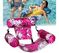 Pnedeodm Inflatable Pool Chair & Adult Pool Float, Foldable Floating Pools Hammock with Backrest and Armrests, Pools Lounge Chair for Pools Parties, Summer Water Fun (B)