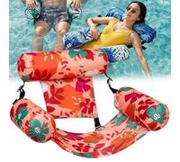 Pnedeodm Inflatable Pool Chair & Adult Pool Float, Foldable Floating Pools Hammock with Backrest and Armrests, Pools Lounge Chair for Pools Parties, Summer Water Fun (A)