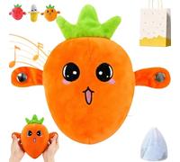 Pnedeodm Interactive Music Plush Toy, Touch-Sensor Soft Interactive Figure for Kids, Fun & Playful Sound-Activated Toys, Touch-Sensitive Banana & Fruit Plush Musical Sensory Toy (Carrot)