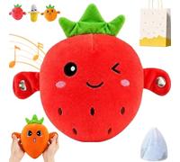 Pnedeodm Interactive Music Plush Toy, Touch-Sensor Soft Interactive Figure for Kids, Fun & Playful Sound-Activated Toys, Touch-Sensitive Banana & Fruit Plush Musical Sensory Toy (Strawberry)