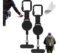 Pnedeodm Outdoor Anti-Theft Retractable Phone Lanyard, Retractable Phone Clip Tether for Skiing, Phone Wrist Strap Anti Theft Reel Security with Carabiner for Hiking Climbing Fishing Cycling (2Pcs)