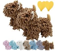 Pnedeodm Soft Puppy-Themed Chenille Hand Towel, Quick Dry Cute Stuffed Chenille Hanging Towels with Hanging Loop, Soft Absorbent Fluffy Ball Hand Towel for Bathroom, Sink, Countertop (2Pcs* Brown)