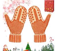 Pnedeodm The Naughty List Mittens | Cozy Knit with a Hidden Attitude, 2026 New Funny Middle Finger Mittens, Winter Cycling Knitted Gloves for Holiday Parties & Gifts (1Pc)