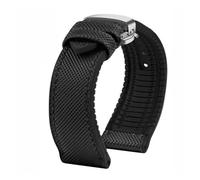 PNESHGTT 20 21 22MM Bracciale compatibile con IWC Pilot Mark 18 Spitfire Fighter Portogallo Cinturino in fibra di carbonio Nylon Gomma in tela da uomo(A-black-silver,20mm)