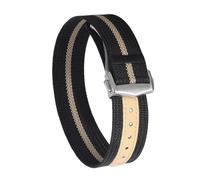 PNESHGTT Cinturino for orologio a coste con fibbia deployante in nylon da 20 mm e 22 compatibile Omega, cinturino sportivo pieghevole, uomo(Black khaki,22mm)