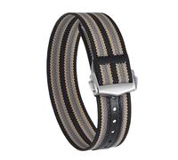 PNESHGTT Cinturino for orologio a coste con fibbia deployante in nylon da 20 mm e 22 compatibile Omega, cinturino sportivo pieghevole, uomo(Black khaki grey,22mm)
