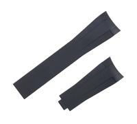 PNESHGTT Cinturino in gomma 20mm 21mm compatibile con cinturino Rolex Submarker Carson Oysterflex GMT regolazione a molla fibbia(Black,21MM-NO LOGO_BLACK BUCKLE)