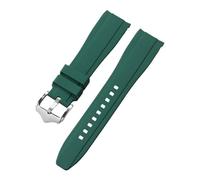 PNESHGTT Cinturino in gomma da 20 mm e 22 con estremità curva in silicone compatibile Swatch, Omega Moonswatch, cinturino polso impermeabile(Dark Green,22mm)