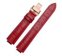 PNESHGTT Cinturino in pelle compatibile con cinturino convesso for donna, 14 * 8 mm, 16 * 8 mm, 18 * 11 mm, 20 mm, accessori for orologi(Red rose bucke-B,14X8mm)