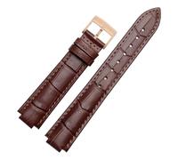 PNESHGTT Cinturino in pelle compatibile con cinturino convesso for donna, 14 * 8 mm, 16 * 8 mm, 18 * 11 mm, 20 mm, accessori for orologi(Brown rosegold-,18X11mm)