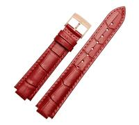 PNESHGTT Cinturino in pelle compatibile con cinturino convesso for donna, 14 * 8 mm, 16 * 8 mm, 18 * 11 mm, 20 mm, accessori for orologi(Red rose bucke,16X8mm)