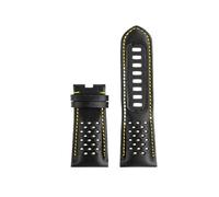 PNESHGTT Cinturino in pelle di vitello da 21 mm compatibile con Omega Super Moon Dark Side Apollo 8 Series uomo 311.92. Bracciale 44(Yellow line NK)