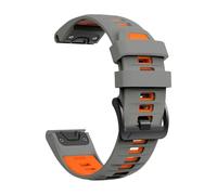 PNESHGTT Cinturino in silicone compatibile con Garmin Fenix 8 PRO 8x E 7 7X/forerunner 970/Epix Pro/Enduro 3 Tactix 26mm 22mm cinturino sportivo(B-Gray Orange,1Pcs QuickFit 26mm)