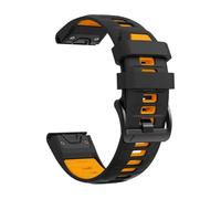 PNESHGTT Cinturino in silicone compatibile con Garmin Fenix 8 PRO 8x E 7 7X/forerunner 970/Epix Pro/Enduro 3 Tactix 26mm 22mm cinturino sportivo(B-Black Yellow,1Pcs QuickFit 22mm)