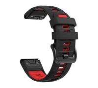 PNESHGTT Cinturino in silicone compatibile con Garmin Fenix 8 PRO 8x E 7 7X/forerunner 970/Epix Pro/Enduro 3 Tactix 26mm 22mm cinturino sportivo(B-Black Red,1Pcs QuickFit 22mm)