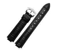PNESHGTT Compatibile con cinturini Cartier Blue Balloon, modelli da uomo e da donna, misure 18x11 mm, 20x12 mm, catene for cintura rialzate grandi e piccole(Black-silver A,16x8mm)