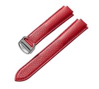 PNESHGTT Compatibile con cinturini da uomo e donna cinturino a palloncino blu Cartier, accessorio in morbida pelle di vacchetta grana litchi, marrone convesso(Red,18x11mm)