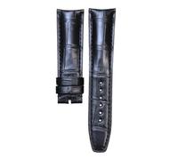 PNESHGTT Compatibile con cinturino Baume & Mercier CLIFTON da uomo, cinturino in pelle di coccodrillo con grana di bambù, nero e marrone, 20-21 mm.(Black,20mm)