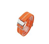 PNESHGTT Compatibile con cinturino elastico for orologio da 18, 20, 22 mm, for borsa da paracadute delle truppe francesi degli anni '60(Orange white,22mm,Black Buckle)