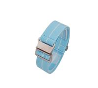 PNESHGTT Compatibile con cinturino elastico for orologio da 18, 20, 22 mm, for borsa da paracadute delle truppe francesi degli anni '60(Sky blue White,22mm,Steel Buckle)