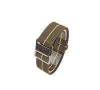 PNESHGTT Compatibile con cinturino elastico for orologio da 18, 20, 22 mm, for borsa da paracadute delle truppe francesi degli anni '60(Green Yellow,18mm,Black Buckle)