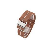 PNESHGTT Compatibile con cinturino elastico for orologio da 18, 20, 22 mm, for borsa da paracadute delle truppe francesi degli anni '60(Brown White,20mm,Black Buckle)