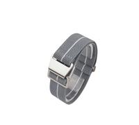PNESHGTT Compatibile con cinturino elastico for orologio da 18, 20, 22 mm, for borsa da paracadute delle truppe francesi degli anni '60(Grey White,22mm,Black Buckle)