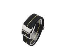 PNESHGTT Compatibile con cinturino elastico for orologio da 18, 20, 22 mm, for borsa da paracadute delle truppe francesi degli anni '60(Balck Yellow,22mm,Steel Buckle)