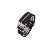 PNESHGTT Compatibile con cinturino elastico for orologio da 18, 20, 22 mm, for borsa da paracadute delle truppe francesi degli anni '60(Black White,20mm,Steel Buckle)