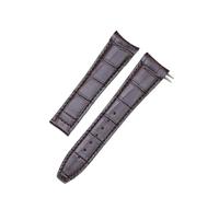 PNESHGTT Compatibile con cinturino in bambù grana 23 mm estremità sgualcita doppia molla strato superiore in pelle compatibile con Frederique Constant(Dark brown)