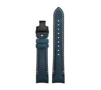 PNESHGTT Compatibile con estremità curva da 20 a 22 mm, compatibile con cinturino in pelle Rolex Daytona nero verde acqua fantasma yacht GMT fibbia a farfalla da uomo(B-Blue Black,22mm)