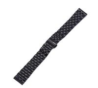 PNESHGTT Compatibile con gli accessori dell'orologio Cinturino interamente in acciaio a cinque perline Fibbia a doppia pressione fibbia a farfalla Solida catena da 10-24 mm(Black,13mm)