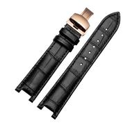 PNESHGTT Compatibile con gli orologi Versace da uomo, cinturino in pelle con motivo coccodrillo serie VFG, cinturino GC da 22 mm, nero marrone con strumenti(Black-rose gold B)