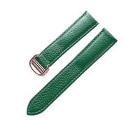 PNESHGTT Compatibile con i modelli da uomo e donna cinturino in pelle di vacchetta a grana Lychee. Sostituisce gli accessori della catena dell'orologio in Cartier SOLO London(Green rose buckle,14mm)
