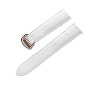 PNESHGTT Compatibile con i modelli da uomo e donna cinturino in pelle di vacchetta a grana Lychee. Sostituisce gli accessori della catena dell'orologio in Cartier SOLO London(White gold buckle,19mm)
