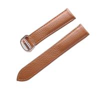 PNESHGTT Compatibile con i modelli da uomo e donna cinturino in pelle di vacchetta a grana Lychee. Sostituisce gli accessori della catena dell'orologio in Cartier SOLO London(Brown rose buckle,14mm)