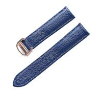 PNESHGTT Compatibile con i modelli da uomo e donna cinturino in pelle di vacchetta a grana Lychee. Sostituisce gli accessori della catena dell'orologio in Cartier SOLO London(Blue rose buckle,19mm)
