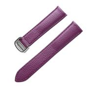 PNESHGTT Compatibile con i modelli da uomo e donna cinturino in pelle di vacchetta a grana Lychee. Sostituisce gli accessori della catena dell'orologio in Cartier SOLO London(Purple,16mm)