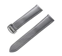 PNESHGTT Compatibile con i modelli da uomo e donna cinturino in pelle di vacchetta a grana Lychee. Sostituisce gli accessori della catena dell'orologio in Cartier SOLO London(Gray,16mm)
