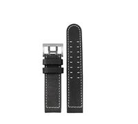 PNESHGTT Compatibile con l'orologio Hamilton Khaki Aviation H77616533 H70615733 cinturino in pelle Jazz Field da uomo 20 22 stile(A black silver,20mm)