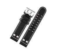 PNESHGTT Compatibile con l'orologio Hamilton Khaki Aviation H77616533 H70615733 cinturino in pelle Jazz Field da uomo 20 22 stile(B black silver,20mm)