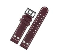 PNESHGTT Compatibile con l'orologio Hamilton Khaki Aviation H77616533 H70615733 cinturino in pelle Jazz Field da uomo 20 22 stile(B Dark brown black,22mm)