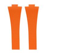 PNESHGTT Compatibile con Tissot PRX Series 35 40mm Fibbia a farfalla a sgancio rapido FKM Cinturino di ricambio for orologio compatibile uomo donna 11/12mm(Orange no buckle,12mm)